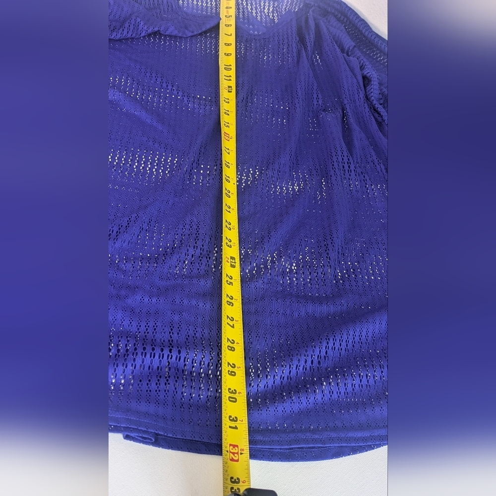 O’Neill M/L purple open knit beach coverup 3/4 sleeve V-neck pullover EUC - Picture 7 of 9